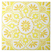 Geel en wit geometrisch tegeltje (Voorkant)