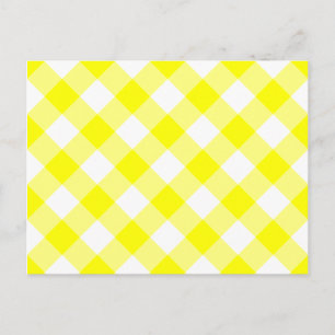 Geel en wit geruit briefkaart