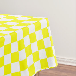 Geel en wit geruit cheque katoen dineren tafelkleed