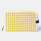 Geel en wit geruit gingham patroon toilettasje (Achterkant)