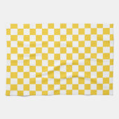 Geel en wit geruit keukendoek theedoek (Horizontaal)