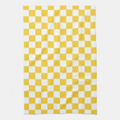 Geel en wit geruit keukendoek theedoek (Verticaal)