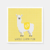 Geel en wit Geslacht Neutral Llama Baby shower Servet (Voorkant)