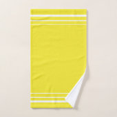Geel en wit gestreept bad handdoek (Handdoek)