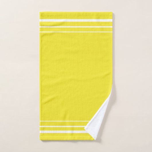 Geel en wit gestreept bad handdoek (Handdoek)