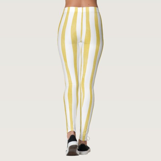 Geel en wit gestreept leggings (Achterkant)