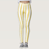 Geel en wit gestreept leggings (Voorkant)