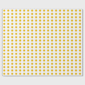 Geel en wit, gestreepte punten cadeaupapier (Vlak)