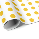 Geel en wit, gestreepte punten cadeaupapier (Rol Hoek)