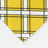 Geel en wit gevlochten patroon fleece deken (Hoek)