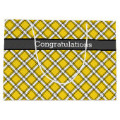 Geel en wit gevlochten patroon groot cadeauzakje (Achterkant)