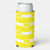 Geel en wit, gevormd seltzer blikjeskoeler (Seltzer Voorkant)