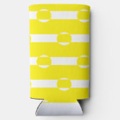 Geel en wit, gevormd seltzer blikjeskoeler (Achterkant)