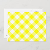 Geel en wit Gingham Briefkaart (Voorkant / Achterkant)