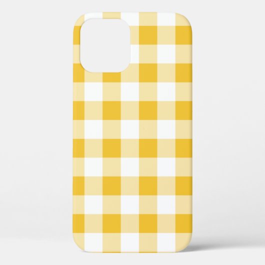 Geel en wit Gingham Buffalo Plaid Ontwerp Case-Mate iPhone Case (Achterkant)