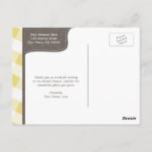Geel en wit Gingham Canvas Bedankt Briefkaarten (Achterkant)