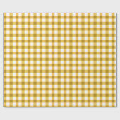 Geel en wit Gingham Check Patroon Cadeaupapier (Vlak)