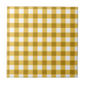 Geel en wit Gingham Check Patroon Tegeltje (Voorkant)