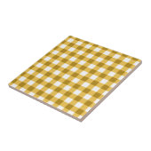 Geel en wit Gingham Check Patroon Tegeltje (Zijkant)