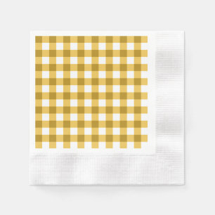 Geel en wit Gingham controlepatroon Servetten