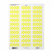 Geel en wit Gingham Etiket (Full Sheet)