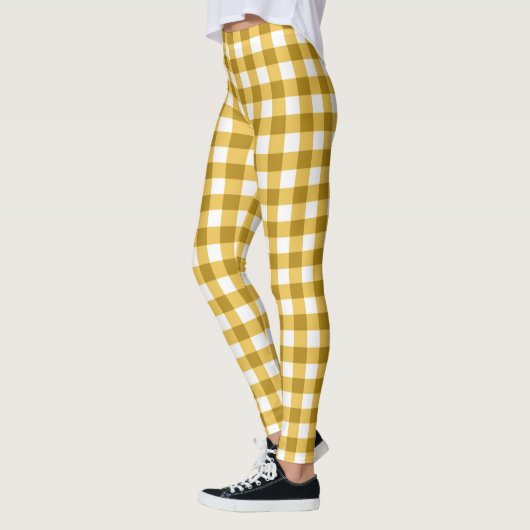 Geel en wit Gingham gecontroleerd Leggings (Links)