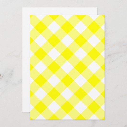 Geel en wit Gingham Kaart (Voorkant / Achterkant)