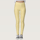 Geel en wit Gingham Leggings (Voorkant)