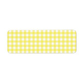 Geel en wit Gingham-ontwerp Etiket (Voorkant)