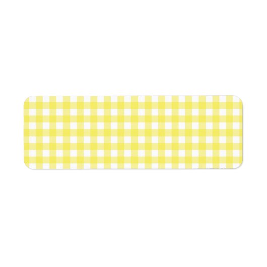 Geel en wit Gingham-ontwerp Etiket (Voorkant)