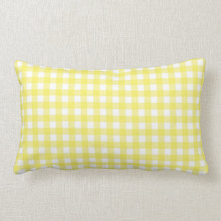 Geel en wit Gingham-ontwerp Kussen