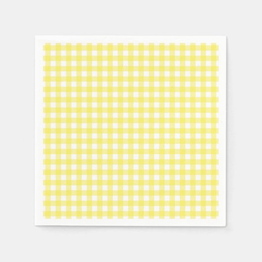 Geel en wit Gingham-ontwerp Servet (Voorkant)
