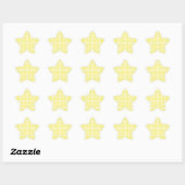 Geel en wit Gingham-ontwerp Ster Sticker (Vel)