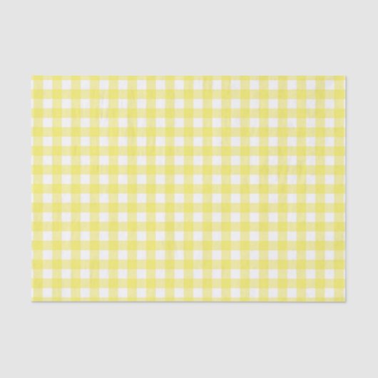 Geel en wit Gingham-ontwerp Tissuepapier (Voorkant)