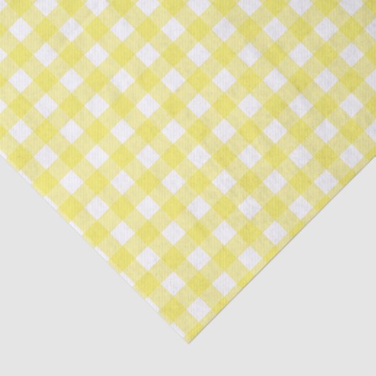Geel en wit Gingham-ontwerp Tissuepapier (Detail)