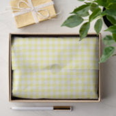 Geel en wit Gingham Patroonpapier Tissuepapier (Geschenk)