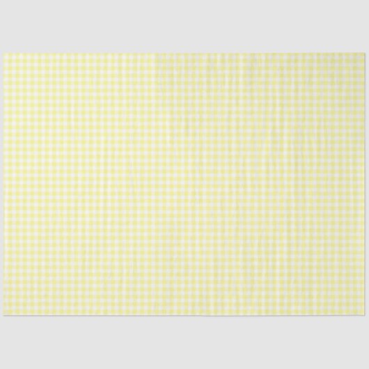 Geel en wit Gingham Patroonpapier Tissuepapier (Voorkant)