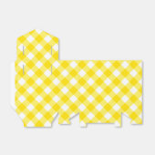 Geel en wit Gingham Pattern Bedankdoosjes (Uitgevouwen)