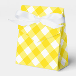 Geel en wit Gingham Pattern Bedankdoosjes