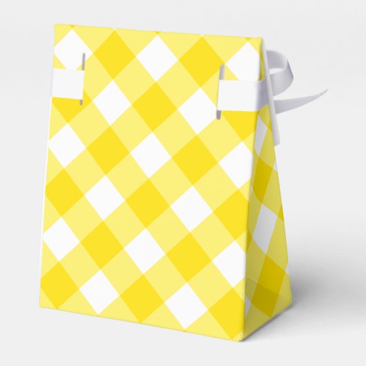 Geel en wit Gingham Pattern Bedankdoosjes (Achterkant)