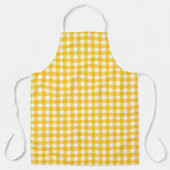 Geel en wit Gingham Pattern Schort (Voorkant)