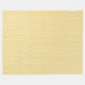 Geel en wit Gingham Plaid Checkered Cozy Fleece Deken (Voorkant (Horizontaal))