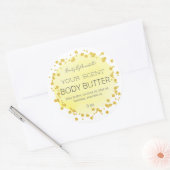 Geel en wit | Gouden Stippen Bodyboter Etiketten (Envelop)