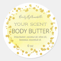 Geel en wit | Gouden Stippen Bodyboter Etiketten
