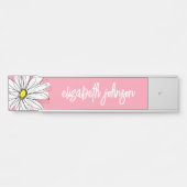 Geel en wit grillige madelief met aangepaste tekst deurbordje (Voorkant)