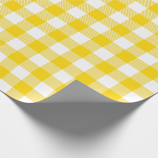 Geel en wit |Groot patroon Cadeaupapier (Hoek)