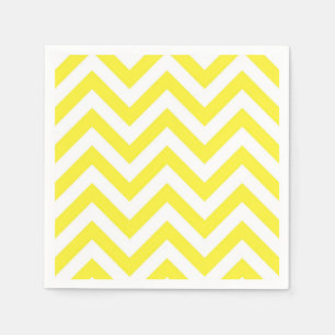 Geel en wit groots Chevron ZigZag Pattern Servet