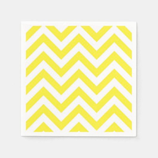 Geel en wit groots Chevron ZigZag Pattern Servet (Voorkant)