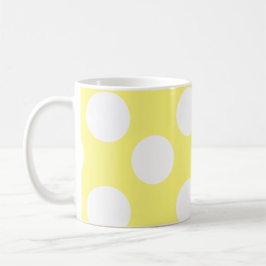 Geel en wit grote pooldot Mok (Links)