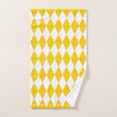 Geel en wit Harlekijn diamanten geruit ontwerp Bad Handdoek (Handdoek)